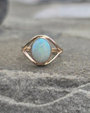 14k yellow gold bezel opal estate ring