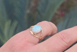 14k yellow gold bezel opal estate ring