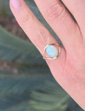 14k yellow gold bezel opal estate ring