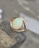 14k yellow gold bezel opal estate ring