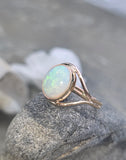 14k yellow gold bezel opal estate ring