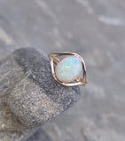 14k yellow gold bezel opal estate ring
