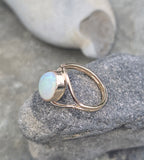 14k yellow gold bezel opal estate ring