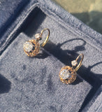 18ct gold diamond antique dangle earrings