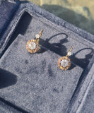 18ct gold diamond antique dangle earrings