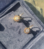 18ct gold diamond antique dangle earrings