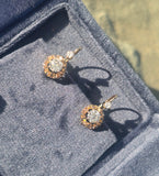 18ct gold diamond antique dangle earrings