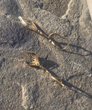 18ct gold two tone Art Deco diamond and sapphire earrings dangle drops