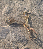 Platinum & 18ct two tone diamond antique Deco dangle earrings