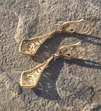 Platinum & 18ct two tone diamond antique Deco dangle earrings