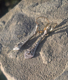 Platinum & 18ct two tone diamond antique Deco dangle earrings