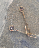 platinum & 18ct two tone diamond antique dangle earrings