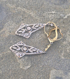 platinum & 18ct two tone diamond antique dangle earrings