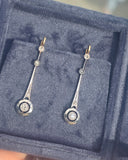 platinum & 18ct two tone diamond antique dangle earrings
