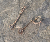 platinum & 18ct two tone diamond antique dangle earrings