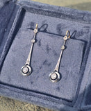 platinum & 18ct two tone diamond antique dangle earrings