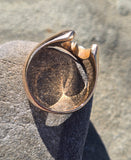 18ct gold two-tone Deco diamond horseshoe estate ring