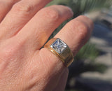 14k gold European cut diamond antique estate ring