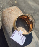 14k gold European cut diamond antique estate ring