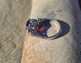 Platinum pink tourmaline & diamond estate Deco ring