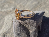 10k gold Deco emerald cut Citrine estate ring