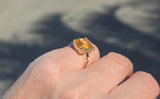 10k gold Deco emerald cut Citrine estate ring