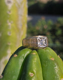14k gold European cut diamond antique estate ring