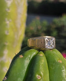 14k gold European cut diamond antique estate ring