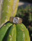 14k gold European cut diamond antique estate ring