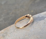 18ct gold Edwardian ruby and diamond antique ring band - hallmarked