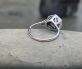 14k gold white gold c.1920's filigree diamond ring