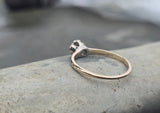 14k gold two-tone blue sapphire solitaire estate ring