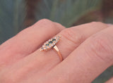 14k gold Victorian diamond & green doublet ring