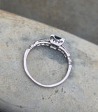 Platinum green tourmaline and diamond estate ring