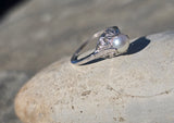 14k white gold c.1920's Deco filigree pearl ring