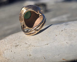 14k gold jade and diamond estate ring