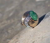 14k gold jade and diamond estate ring