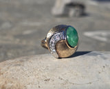 14k gold jade and diamond estate ring