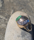 14k gold jade and diamond estate ring
