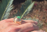 14k gold jade and diamond estate ring