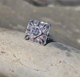 platinum filigree c.1920's Art Deco diamond estate ring