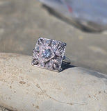 platinum filigree c.1920's Art Deco diamond estate ring