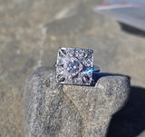 platinum filigree c.1920's Art Deco diamond estate ring