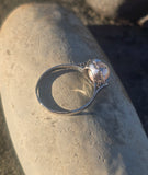 Platinum Deco pearl solitaire antique ring