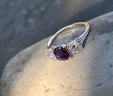 platinum pink sapphire and diamond filigree antique c.1920's ring