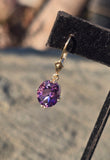 14k gold estate amethyst earrings