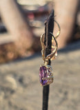 14k gold estate amethyst earrings