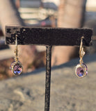 14k gold estate amethyst earrings