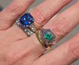 18k white gold emerald filigree c.1920's ring