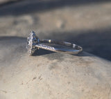 platinum c.1920's diamond halo antique engagement ring